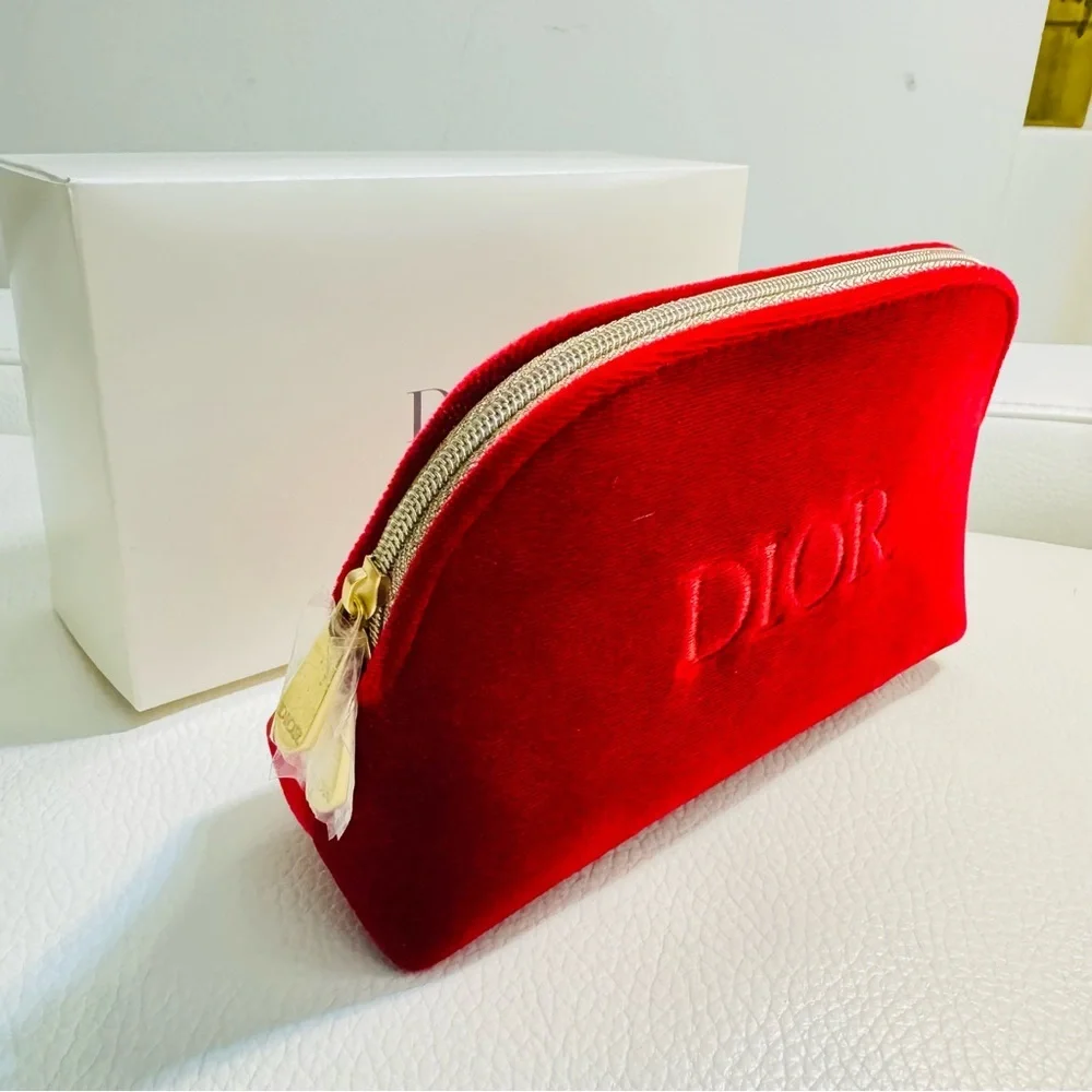 Dior red velvet pouch for holidays